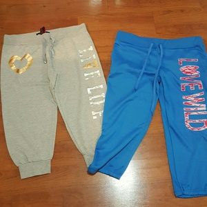 2 pair cropped sweatpants